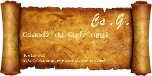 Csanády Gyöngyi névjegykártya