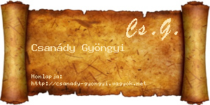 Csanády Gyöngyi névjegykártya